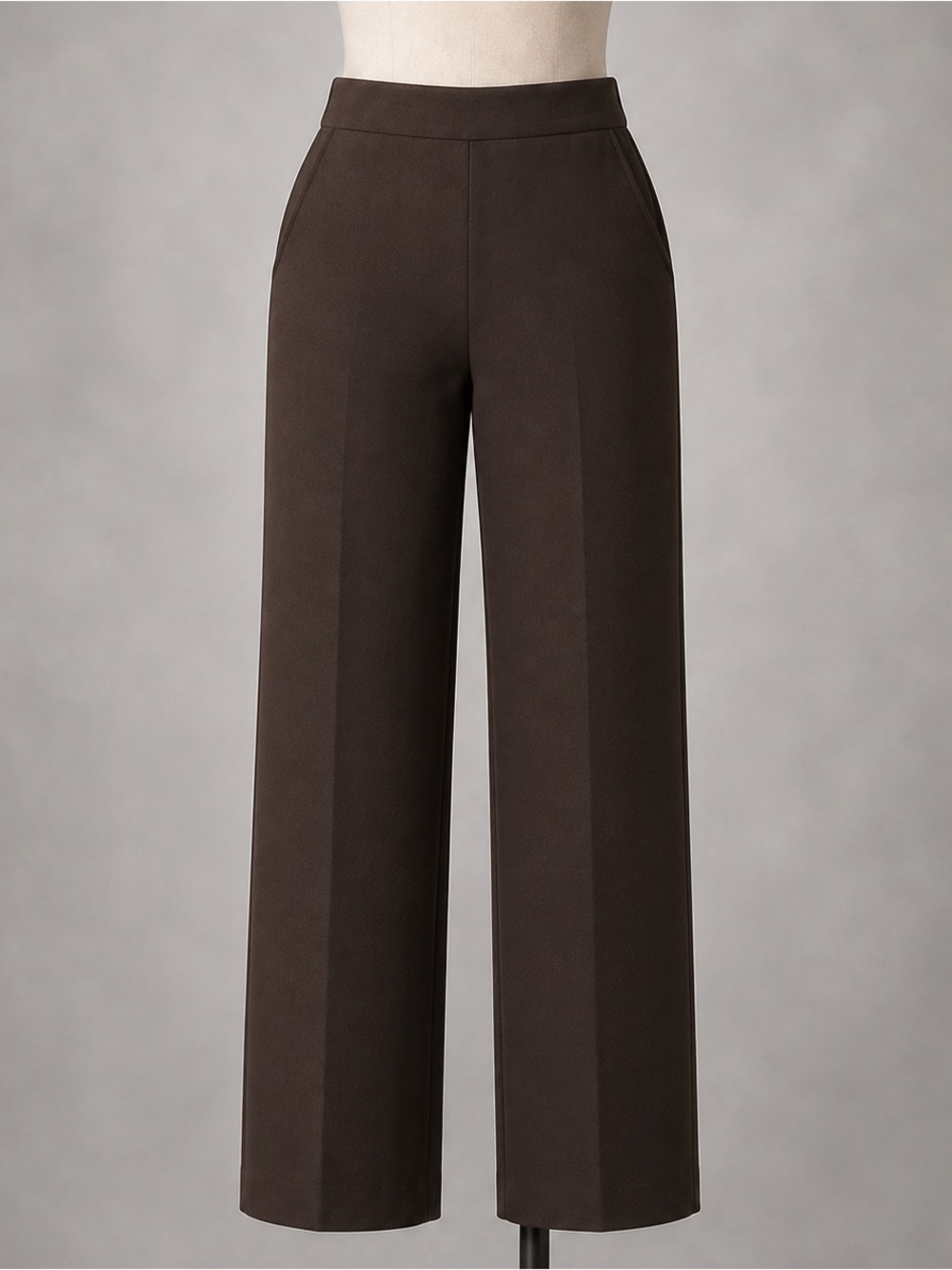 Alfred Dunner Straight-Leg Petite Pants in Dark Brown